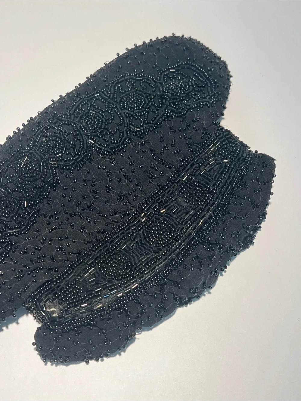 1940s Vintage Evening Clutch Black Beaded Made in Belgium